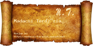 Madacsi Terézia névjegykártya